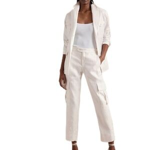 Banana Republic White Heritage Expedition Linen Ankle Pant Size 0